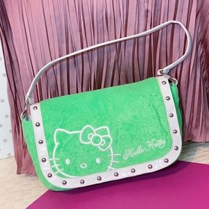 Lime Green Terry Cloth Hello Kitty Purse
